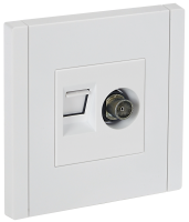 FORTE&PIANO Розетка двойная TV+RJ45 кат.6 FP237 белый IEK