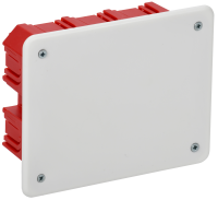 Коробка распаячная КМ41008 для твердых стен безгалогенная (HF) 120х92х45мм с саморезами с крышкой IEK