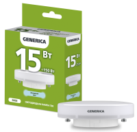 Лампа светодиодная T80 таблетка 15Вт 230В 6500К GX53 GENERICA