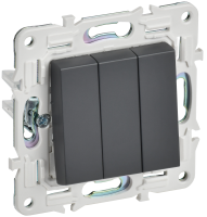 SKANDY Выключатель 3-клавишный 10А SK-V11T титан IEK