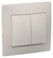 KVARTA Выключатель 2-клавишный 10А ВС10-2-0-ККм кремовый GENERICA