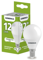 Лампа светодиодная G45 шар 12Вт 230В 4000К E14 GENERICA