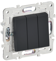 SKANDY Выключатель 3-клавишный 10А SK-V11G графит IEK