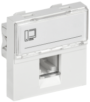 Розетка компьютерная РКИ-20-00-П RJ-45 UTP кат.5e (на 2 модуля) ПРАЙМЕР белая IEK