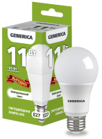 Лампа светодиодная A60 груша 11Вт 230В 4000К E27 ПРОМО GENERICA