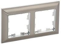 BRITE Рамка 2-местная РУ-2-Бр металл хром/никель IEK