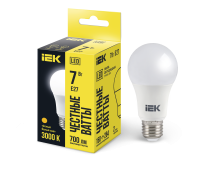 Лампа светодиодная A60 груша 7Вт 230В 3000К E27 IEK