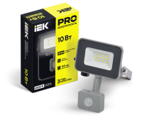 Прожектор светодиодный СДО 07-10Д с датчиком движения IP54 серый IEK