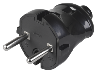 Вилка разборная прямая ВПп20-02-Ст без заземляющего контакта 6А черная IEK