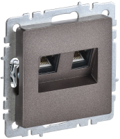 BRITE Розетка компьютерная двойная RJ45 кат.5E РК10-2-БрТБ темная бронза IEK