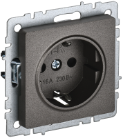 BRITE Розетка 1-местная с заземлением с защитными шторками 16А РС14-1-0-БрТБ темная бронза IEK