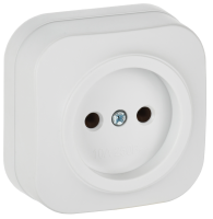 GLORY Розетка 1-местная для открытой установки без заземления без защитных шторок 10А РС20-2-ХБм белый матовый IEK