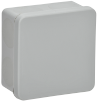 Коробка распаячная двухкомпонентная КМ42435 для открытой проводки безгалогенная (HF) 80х80х40мм IP67 8 вводов серая IEK