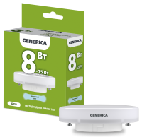 Лампа светодиодная T80 таблетка 8Вт 230В 6500К GX53 GENERICA