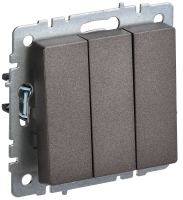 BRITE Выключатель 3-клавишный 10А ВС10-3-0-БрТБ темная бронза IEK