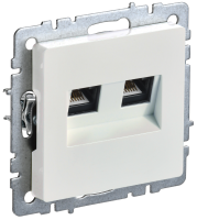 BRITE Розетка компьютерная двойная кат.5E RJ45 РК10-2-БрЖ жемчуг IEK