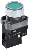 Кнопка управления LA167-BWF3371 d=22мм RC 1NO с подсветкой зеленая IEK