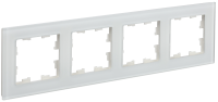 BRITE Рамка 4-местная РУ-4-2-Бр стекло белый матовый IEK