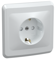 VEGA Розетка 1-местная с заземлением с защитными шторками 16А РСш10-3-ВБ белый GENERICA