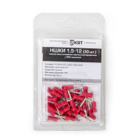 Наконечник кабельный штыревой круглый изолированный НШКИ 1.5–12 (30 шт) с ПВХ изоляцией в мини-упаковке (КВТ)