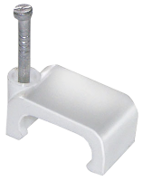 Скоба 14мм плоская пластиковая (20шт) IEK