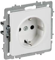 BRITE Розетка 1-местная с заземлением без защитных шторок 16А РС11-1-0-БрАБ арктический белый IEK