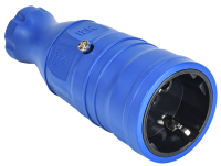 OMEGA Розетка переносная РБп14-1-0м IP20 каучук синяя IEK