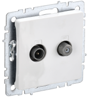 BRITE Розетка двойная TV+SAT РТВ/РСп12-БрБ белый IEK