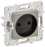 SKANDY Розетка без заземления без защитных шторок 10А SK-R02N металл никель IEK