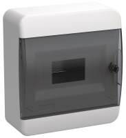 TEKFOR Корпус пластиковый ЩРН-П-8 IP41 черная прозрачная дверь IEK