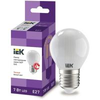 Лампа LED G45 шар матов. 7Вт 230В 4000К E27 серия 360° IEK