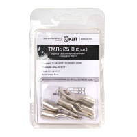 Наконечник кабельный ТМЛс 25–8 (5 шт) медный луженый по стандарту «КВТ» в мини-упаковке (КВТ)