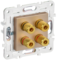 SKANDY Аудиорозетка 4-местная SK-A01Sa песочный IEK