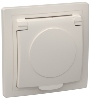 KVARTA Розетка 1-местная с заземлением крыш. 16А РСб10-3-ККм кремовый GENERICA