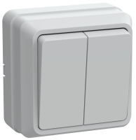 OKTAVA Выключатель 2-клавишный для открытой установки 10А ВС20-2-0-ОБ белый GENERICA