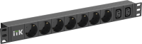 ITK PDU 7 розеток немецкий стандарт + 2 С13 1U кабель 2м вилка немецкий стандарт