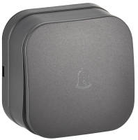 GLORY Выключатель 1-клавишный для открытой установки самовозвратный 10А ВСс20-1-0-ХСм сталь матовый IEK