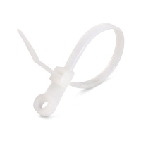 Стяжка нейлоновая КСО 5х220 (бел) (100шт) с отверстием под винт (Fortisflex)