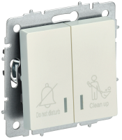 BRITE Выключатель 2-клавишный с индикацией для отелей 10А ВС10-2-9-БрЖ жемчуг IEK