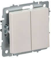 BRITE Выключатель 2-клавишный перекрестный 10А ВС10-2-3-БрЖ жемчуг IEK