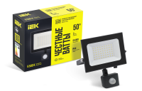 Прожектор СДО 06-50Д светодиодный черный с ДД IP54 6500K IEK