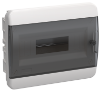 TEKFOR Корпус пластиковый ЩРВ-П-12 IP41 черная прозрачная дверь IEK