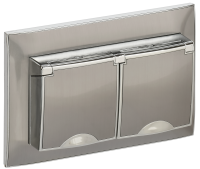 SKANDY Розетка 2-местная и крышкой 16А в сборе IP44 SK-R12N металл никель IEK