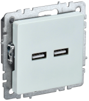 BRITE Розетка USB A+A 5В 3,1А РЮ10-1-БрЖ жемчуг IEK