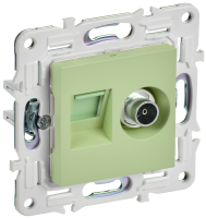 SKANDY Розетка двойная TV+RJ45 кат.6 SK-A15G мятный IEK