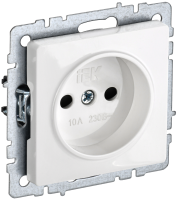BRITE Розетка 1-местная без заземления с защитными шторками 10А РСш10-2-БрБ белый IEK