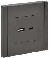 FORTE&PIANO Розетка USB A+C 18Вт FP351 серый IEK
