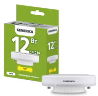 Лампа светодиодная T80 таблетка 12Вт 230В 3000К GX53 GENERICA
