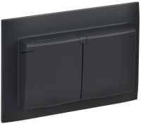 SKANDY Розетка 2-местная и крышкой 16А в сборе IP44 SK-R12G графит IEK