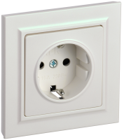 BRITE Розетка 1-местная с заземлением с защитными шторками 16А в сборе РСР14-1-0-БрЖ жемчуг IEK